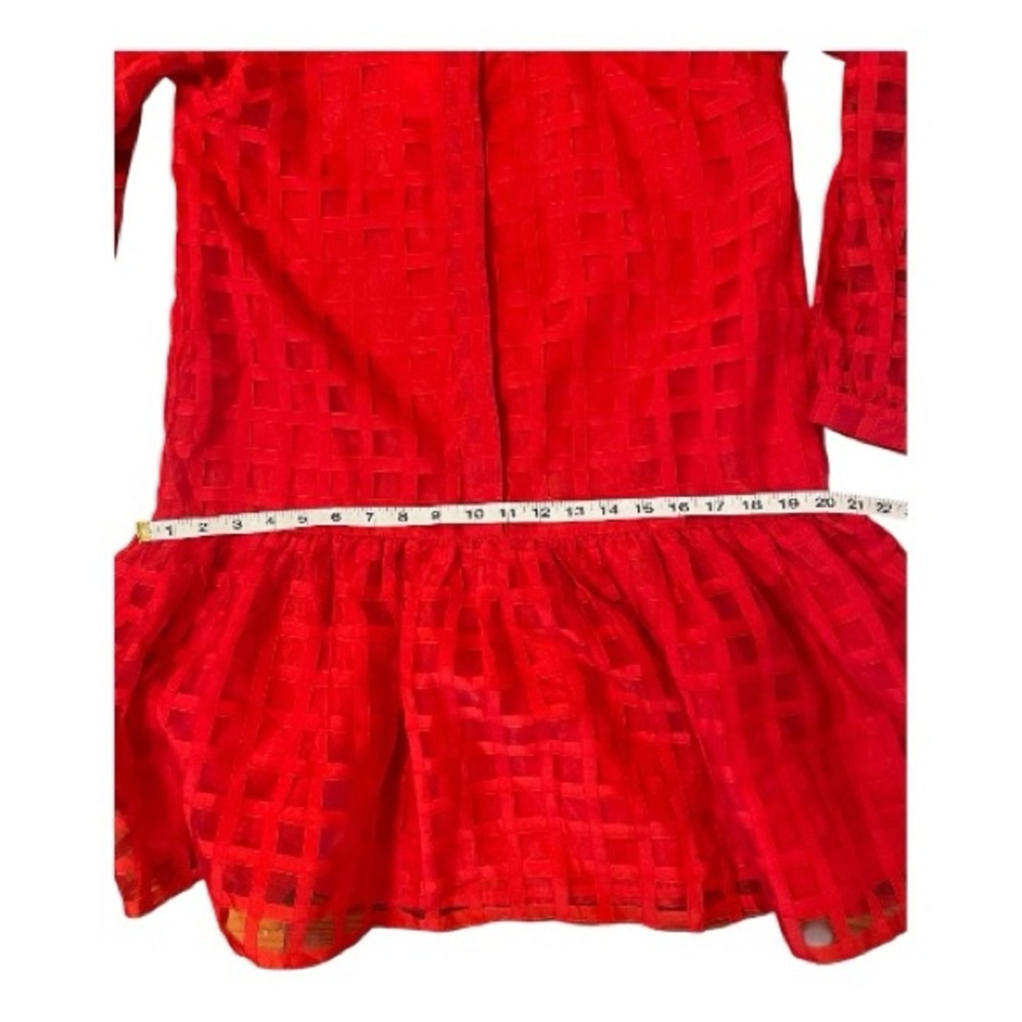 NWT Tuckernut Red Sheer Organza Checkered Mini Dress Women's Size M
