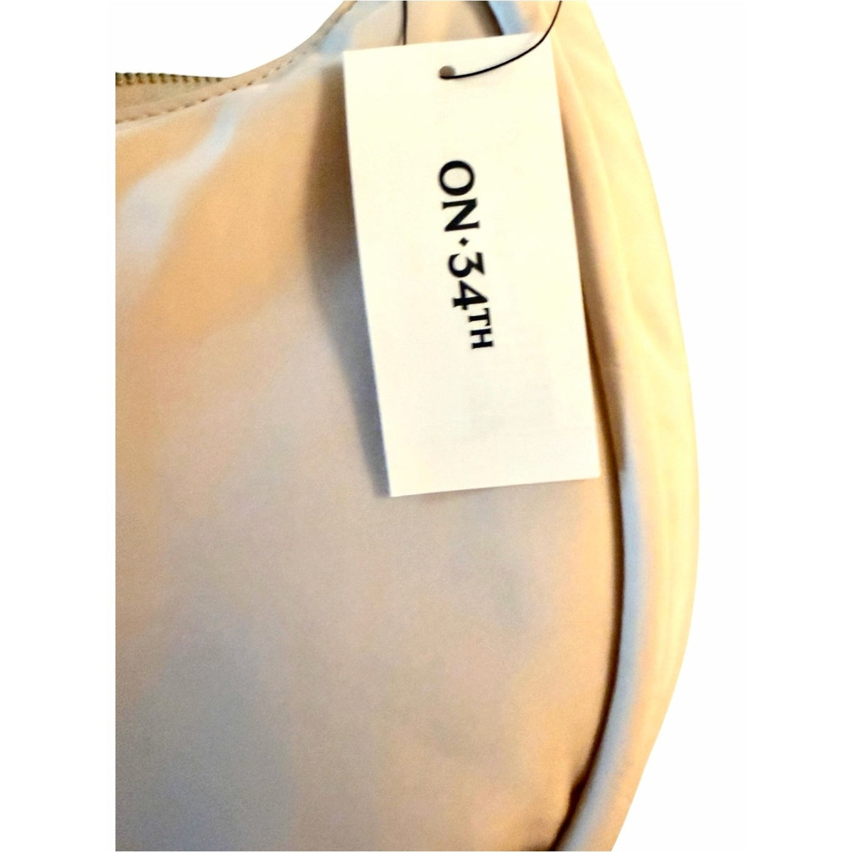 Nylon Puffer Bag -Hobo- Crescent Shoulder Bag Cold Cream NWT
