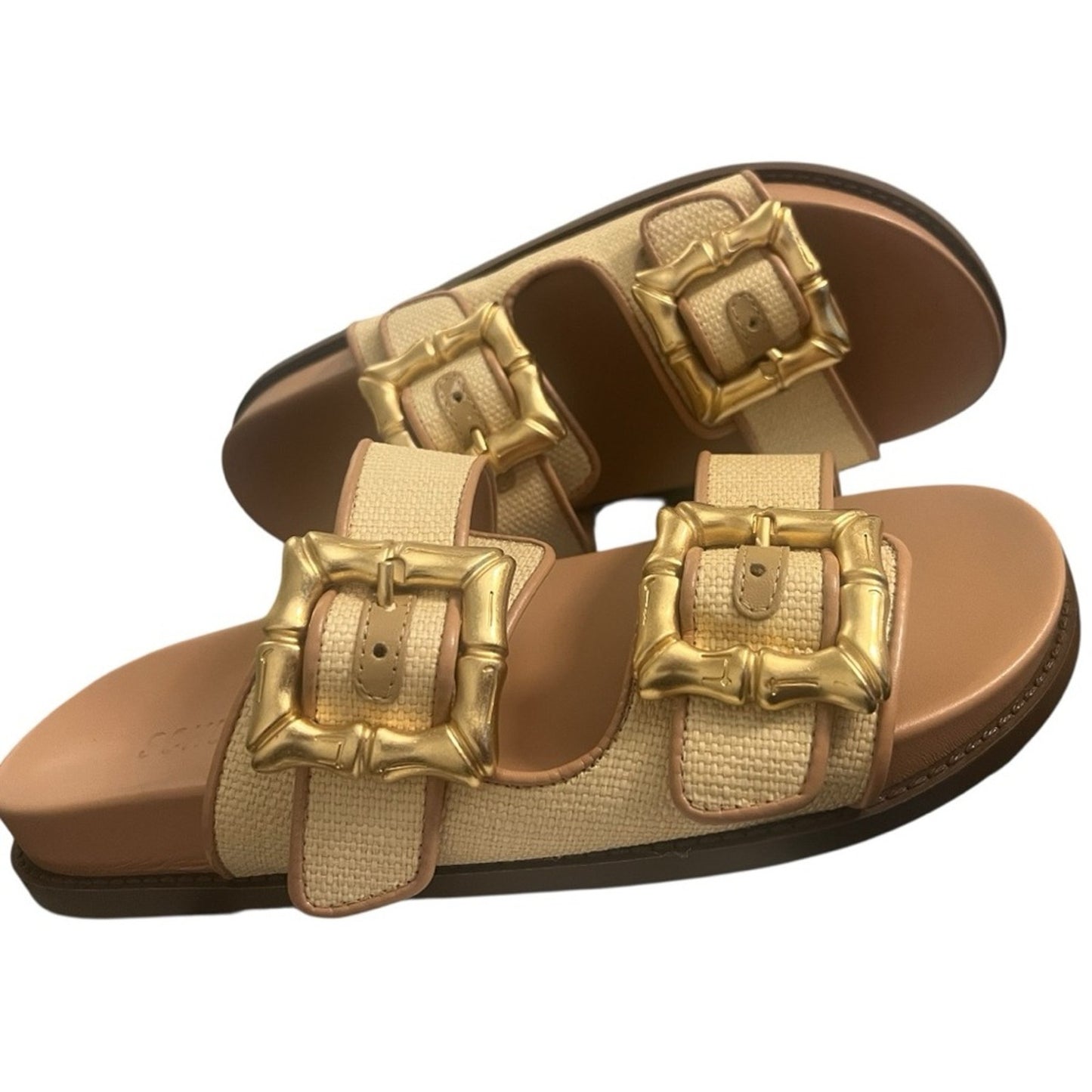 Schultz Encla Sporty Natural Ariel Sandal 9.5
NIB Cream, Tan & Gold