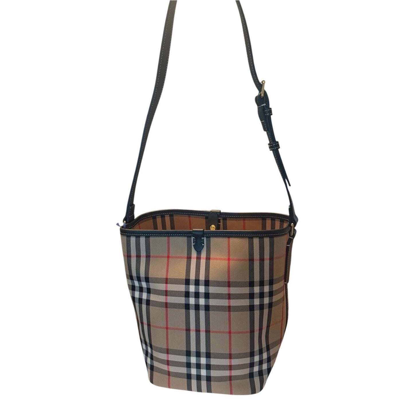 Burberry Ashby Vintage Check Crossbody Bucket Bag NWT Archive Beige w/ Dust Bag