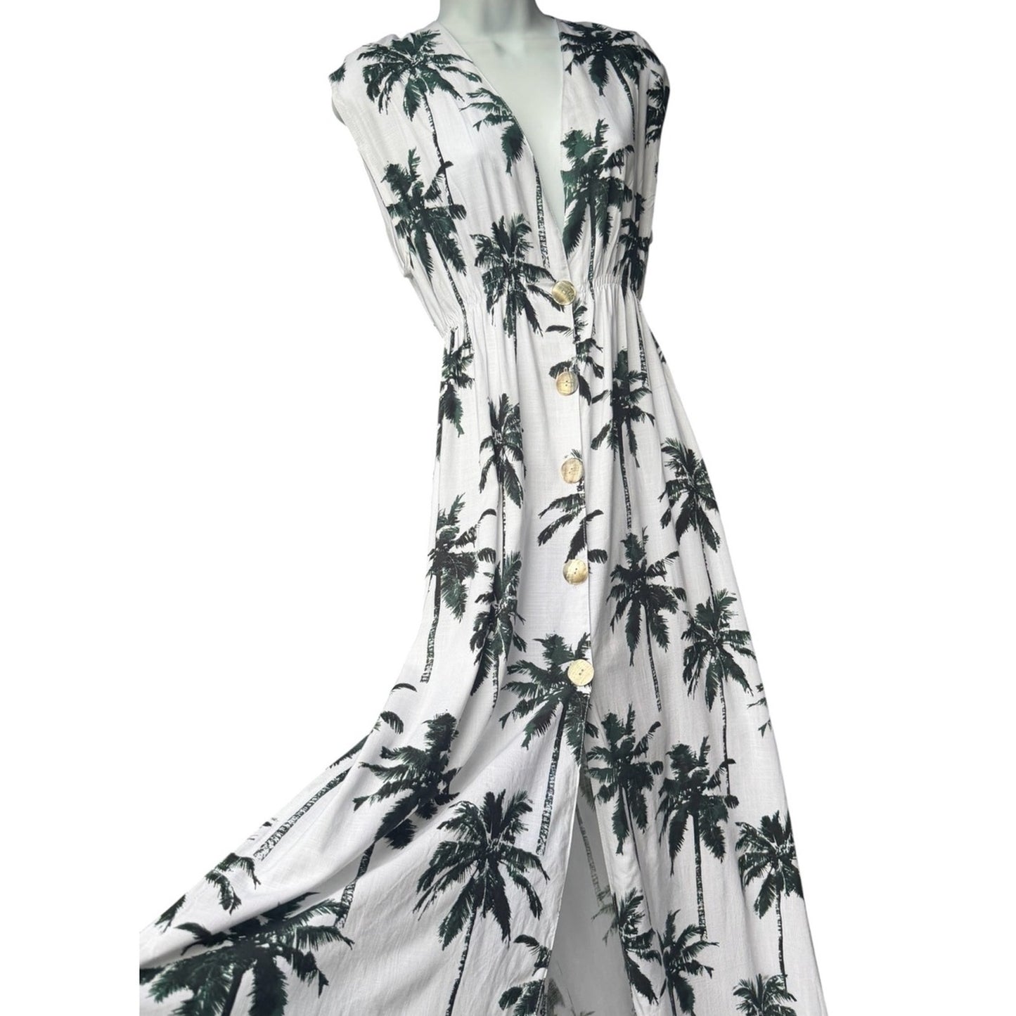 Tiare Hawaii NWT Palm Print Maxi Dress S/M/L- Resort Vacation