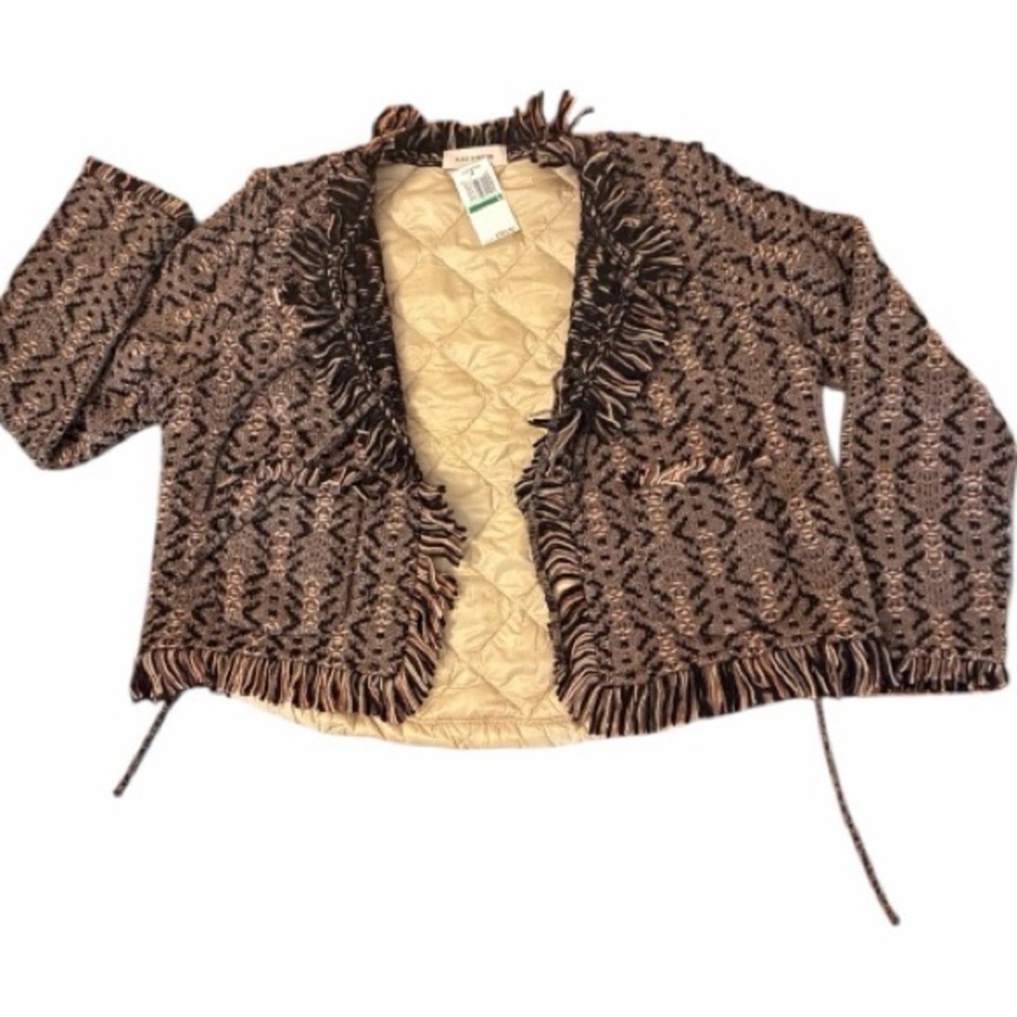 Aldo Martins Textured Knit Bomber Jacket Quilted Back Size L Anthropologie NWT