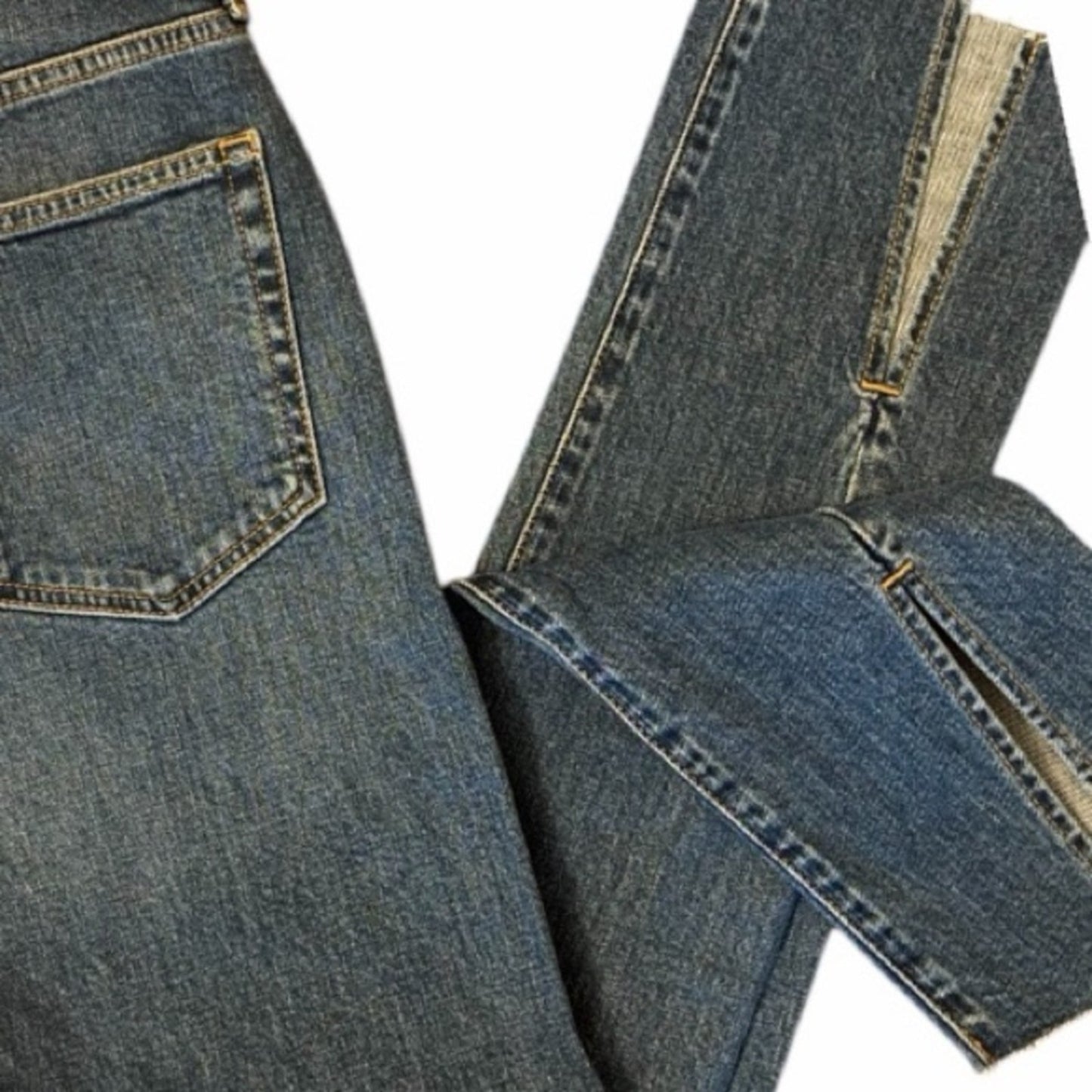 NWT Etica Rialto Twisted Seam Slim Split Hem Jeans Womens Size 27 Blue Denim