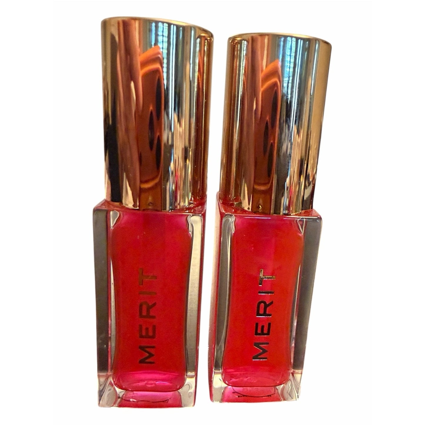 MERIT Shade Slick Gelée Lip Oil Set of 2 Les Deux Full Size NIB