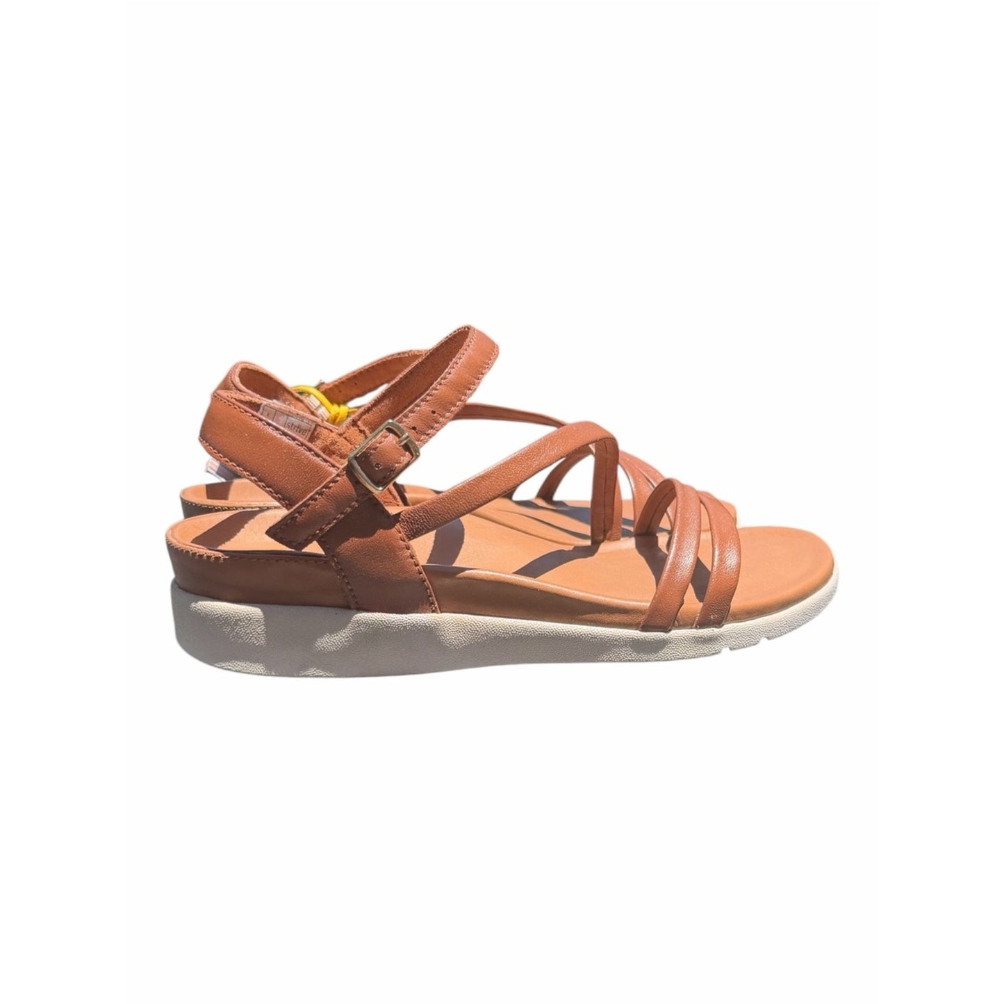Strive Angular Comfort Sandals Tan Leather Size 7 NIB Every day Wear
