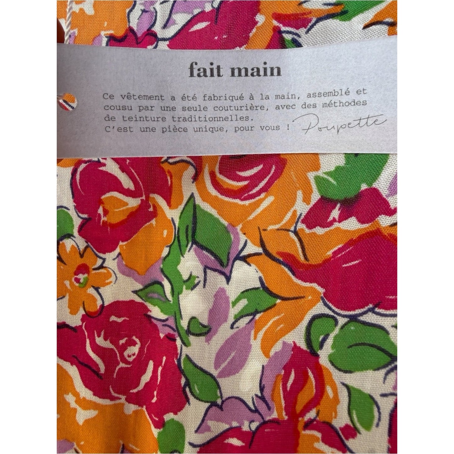 Poupette St. Barth Amora Mini Dress Orange Rose Floral NWT Large Button Front