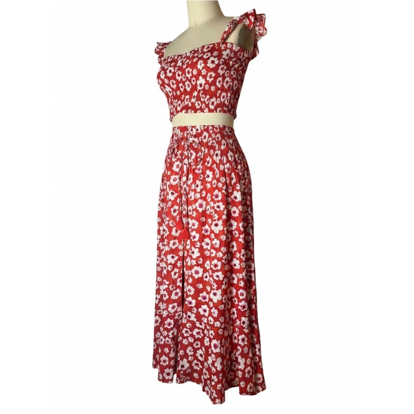 Tiare Hawaii NWT Floral Two Piece Resort Dress Set Medium One Size Fits S/M/L