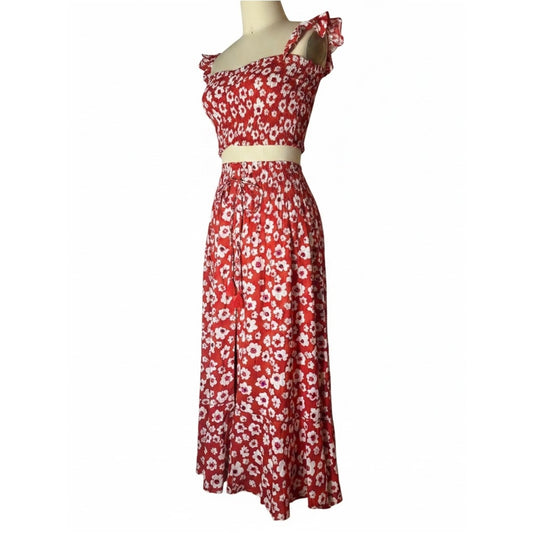 Tiare Hawaii NWT Floral Two Piece Resort Dress Set Medium One Size Fits S/M/L