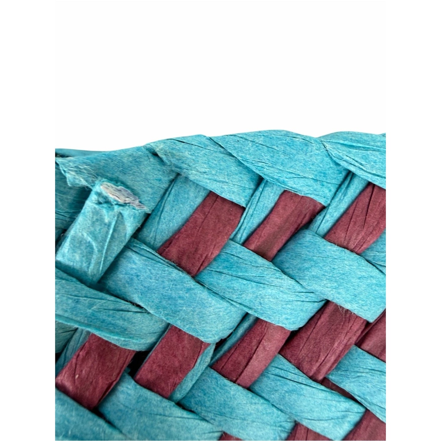 Aqua NWT Woven Paper Straw Tote Beach Resort Vacation Coastal Chic