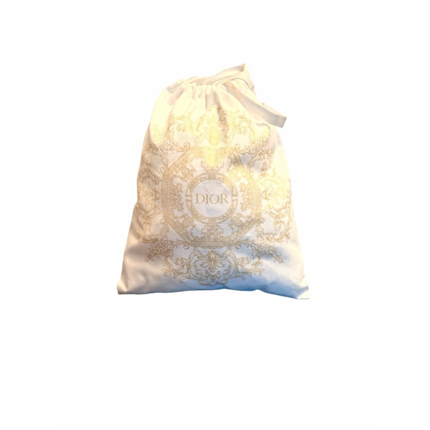 Dior Gold Toile Drawstring Pouch | Luxury Mini Bag Cosmetic Travel Case Giftable