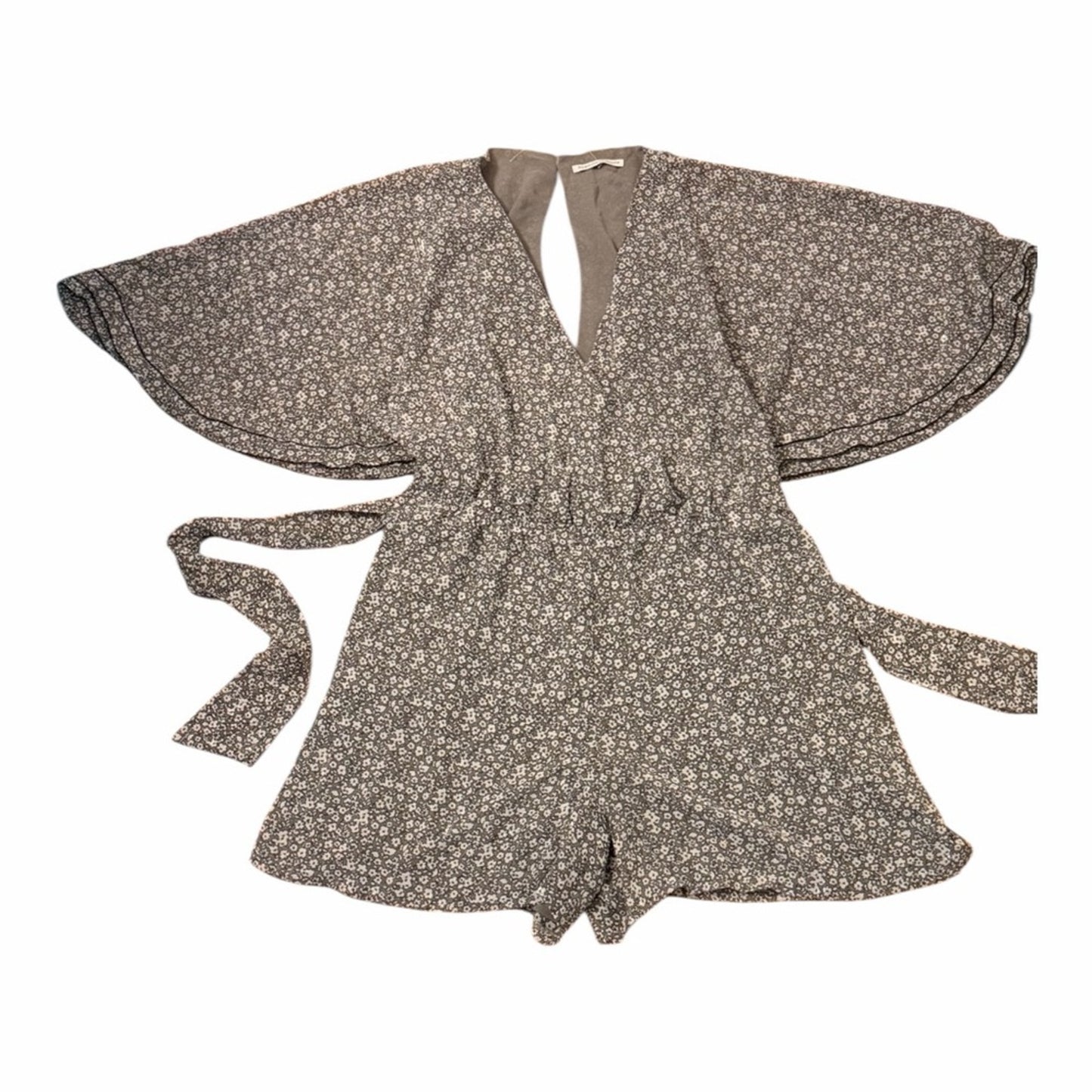 Rebecca Minkoff Floral Wrap Romper Flutter Sleeve Pockets Bloomcore Boho M