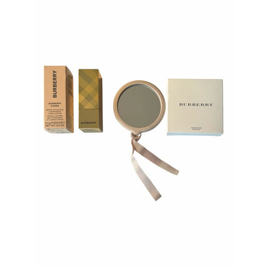 Burberry Beauty Gift Set Mirror + Burberry Kisses Lipstick Deep Peach NIB