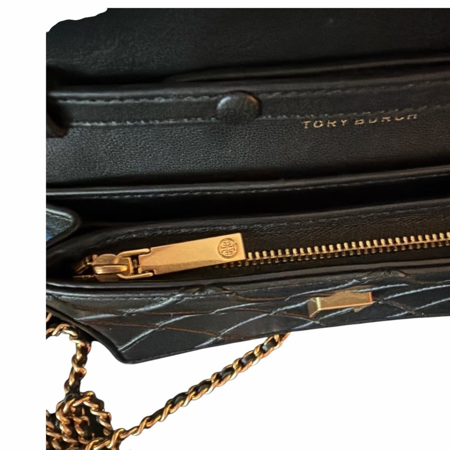 Tory Burch Fleming Soft Chain Wallet Crossbody - Black