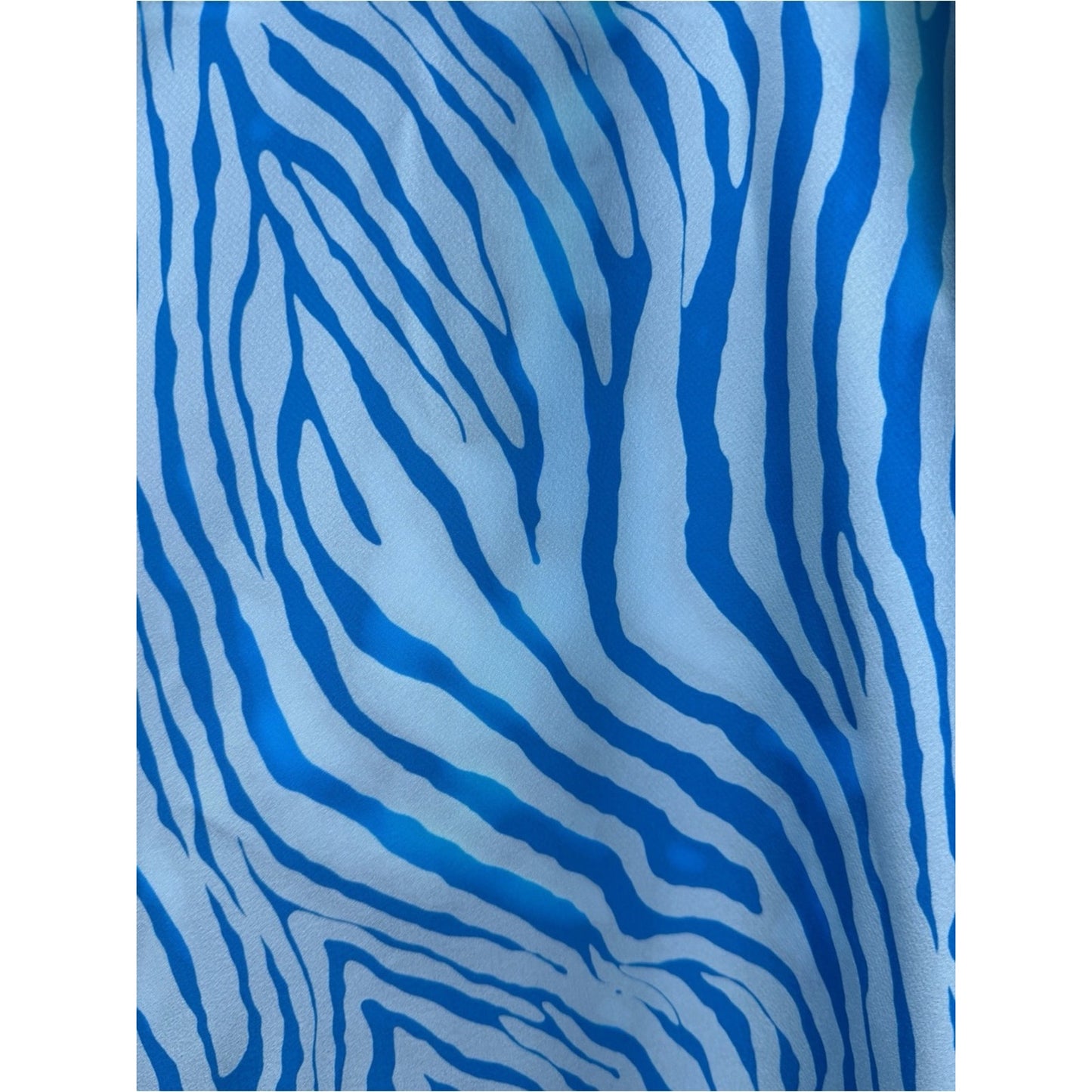 NWT Blue Ivory Zebra Print Midi Skirt Size M Coastal Resort Vacation Style
