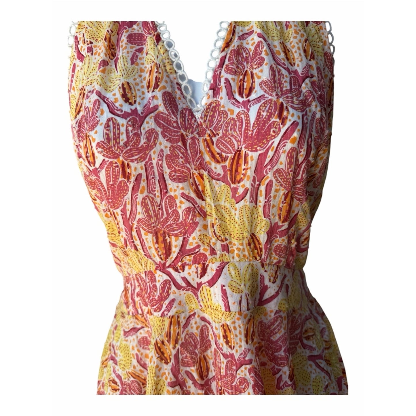 Poupette St Barth Beth Mini Dress Backless Tropical Resort Halter L New