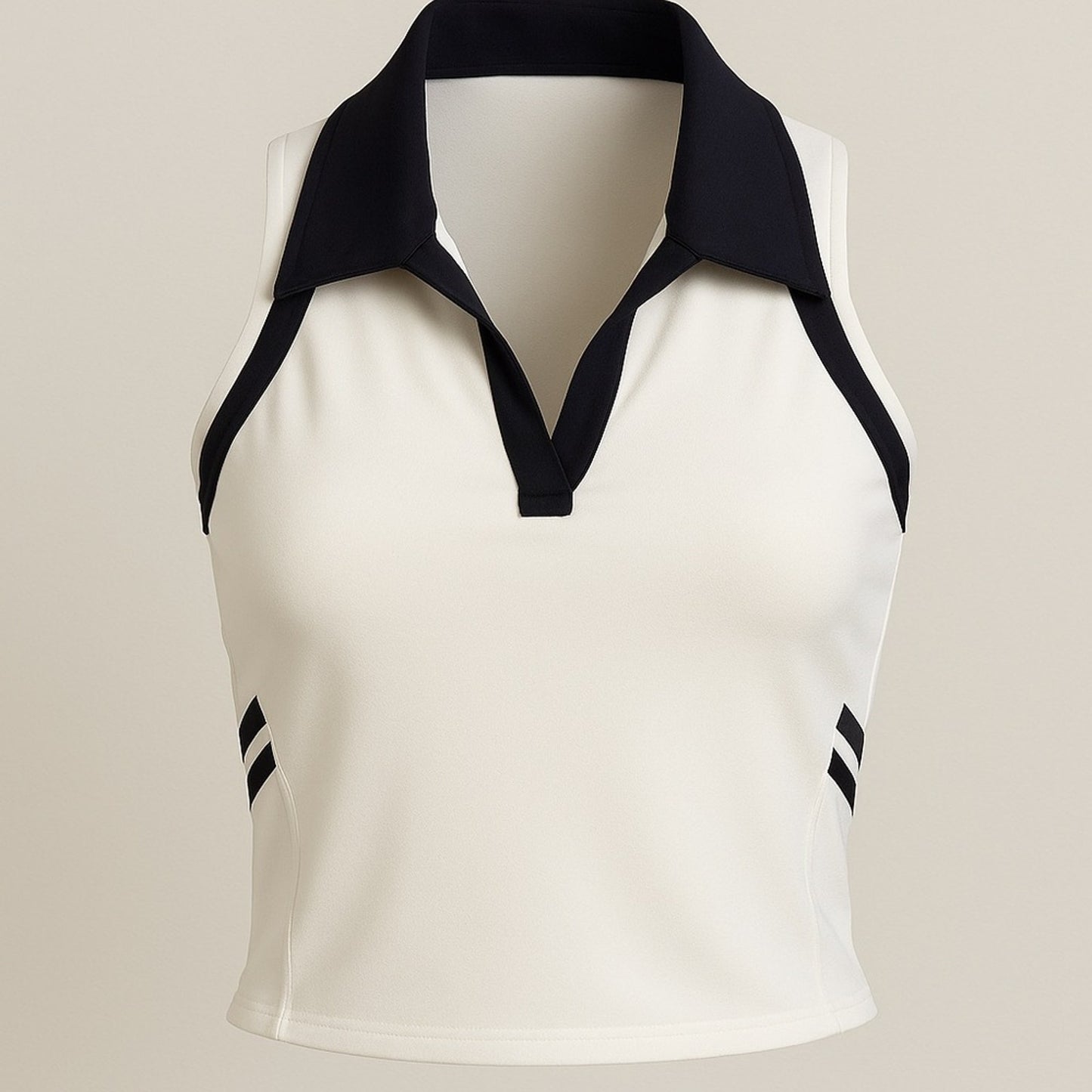 NWT Splitz 59 Austin Crop Polo - White/Indigo (M)