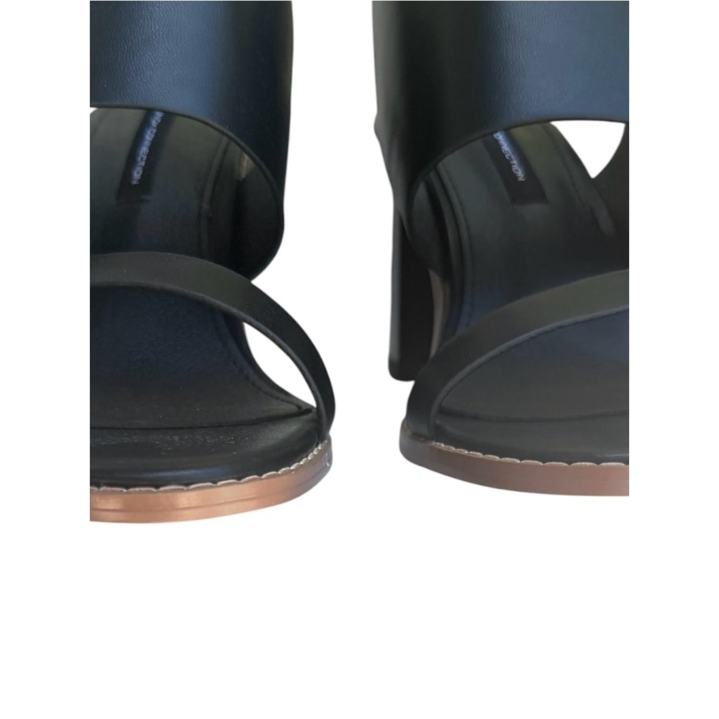 French Connection Lori Black Block Heel Slingback Sandals NIB Size 8.5