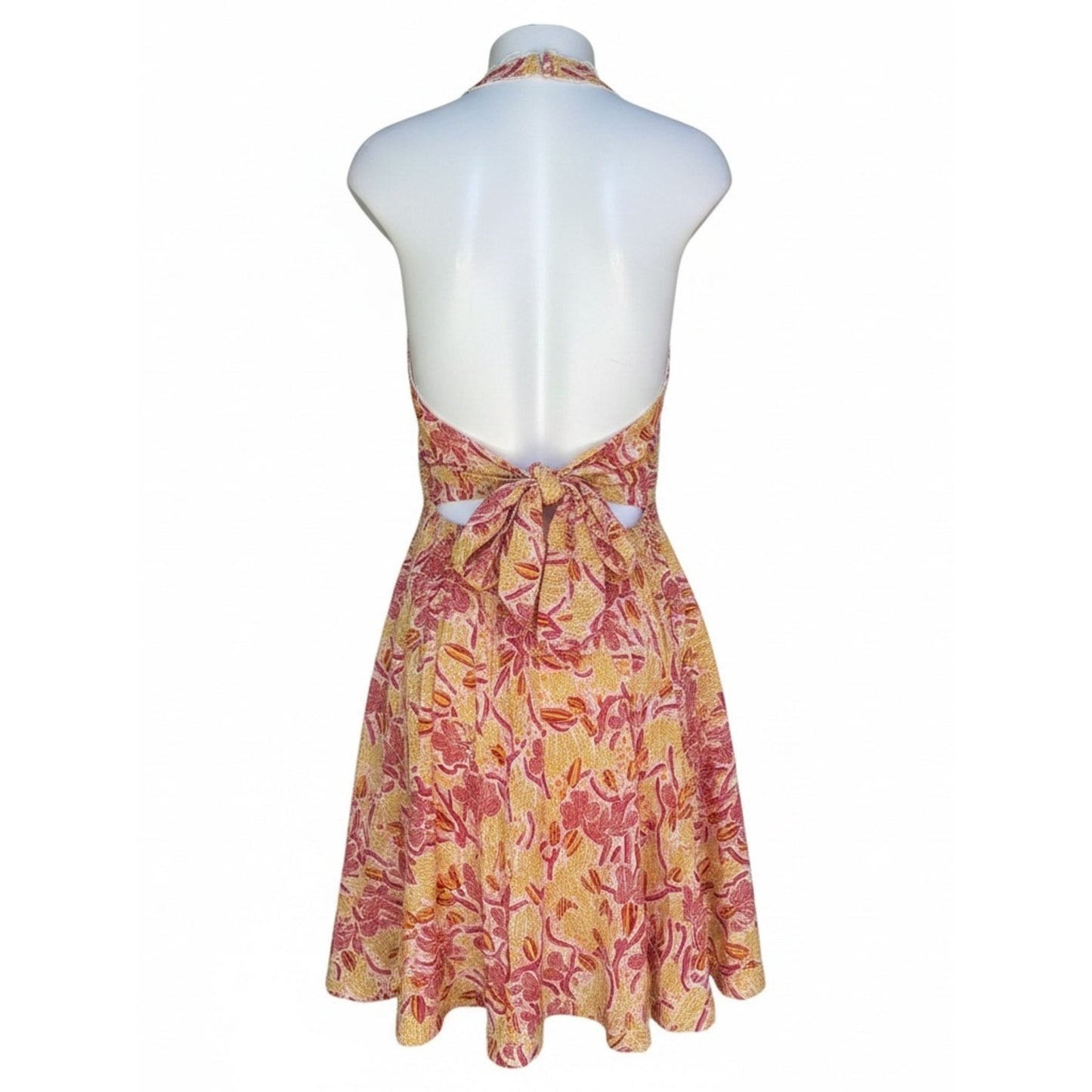 Poupette St Barth Beth Mini Dress Backless Tropical Resort Halter L New