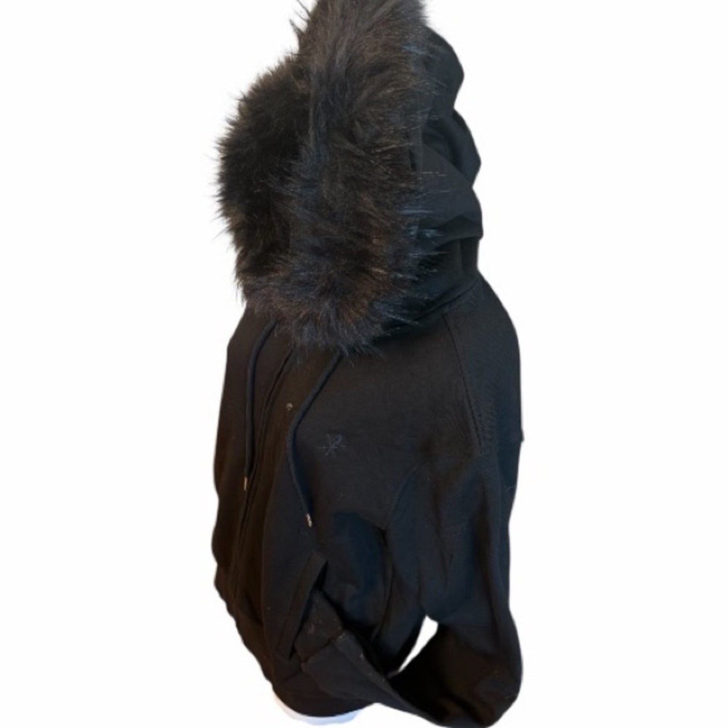 Opening Ceremony Black Zip Up Hoodie w/ Faux Fur Women’s Med