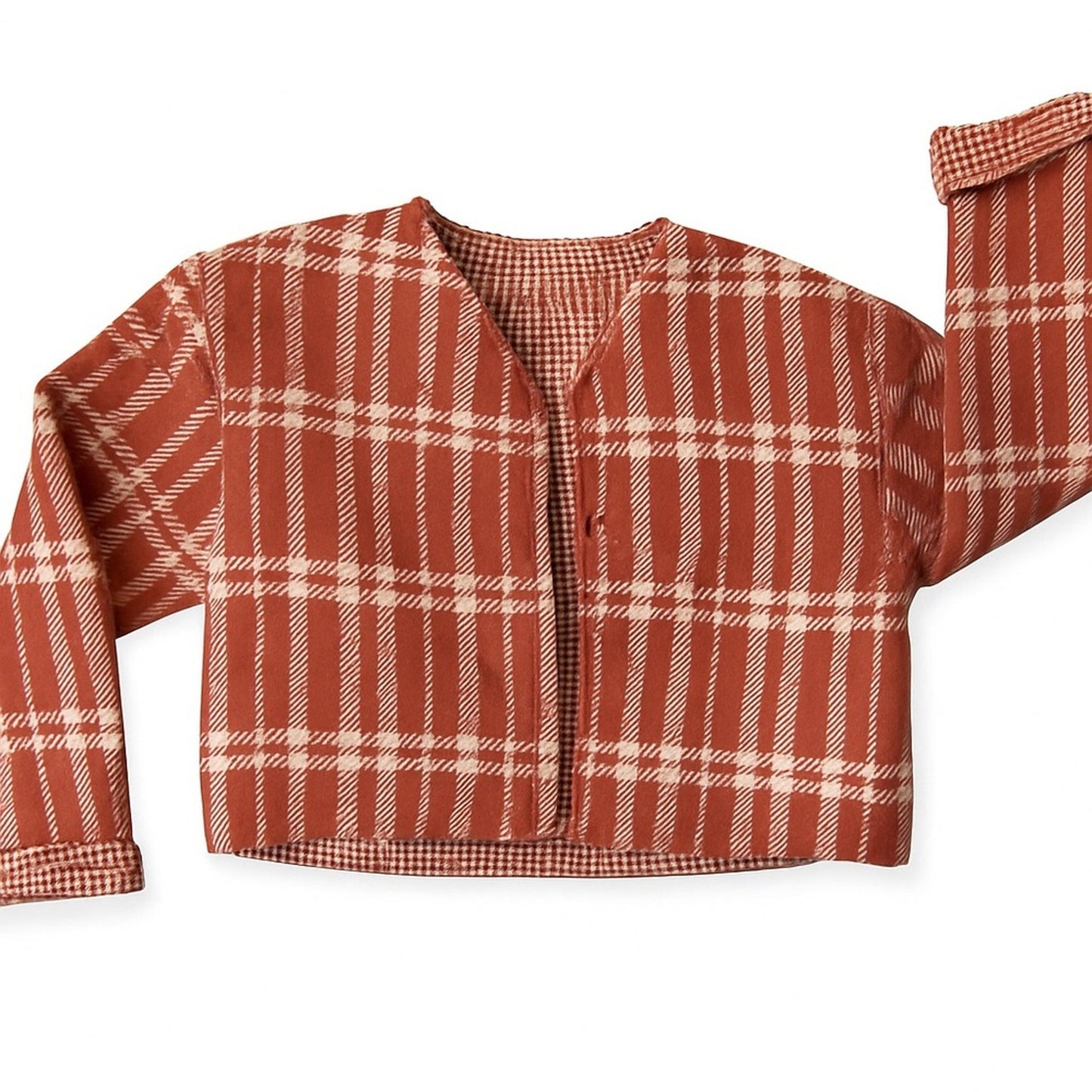 Splendid Reversible Tiffany Plaid 
Jacket - Pink/Cream - Snap Front -Size XS NWT