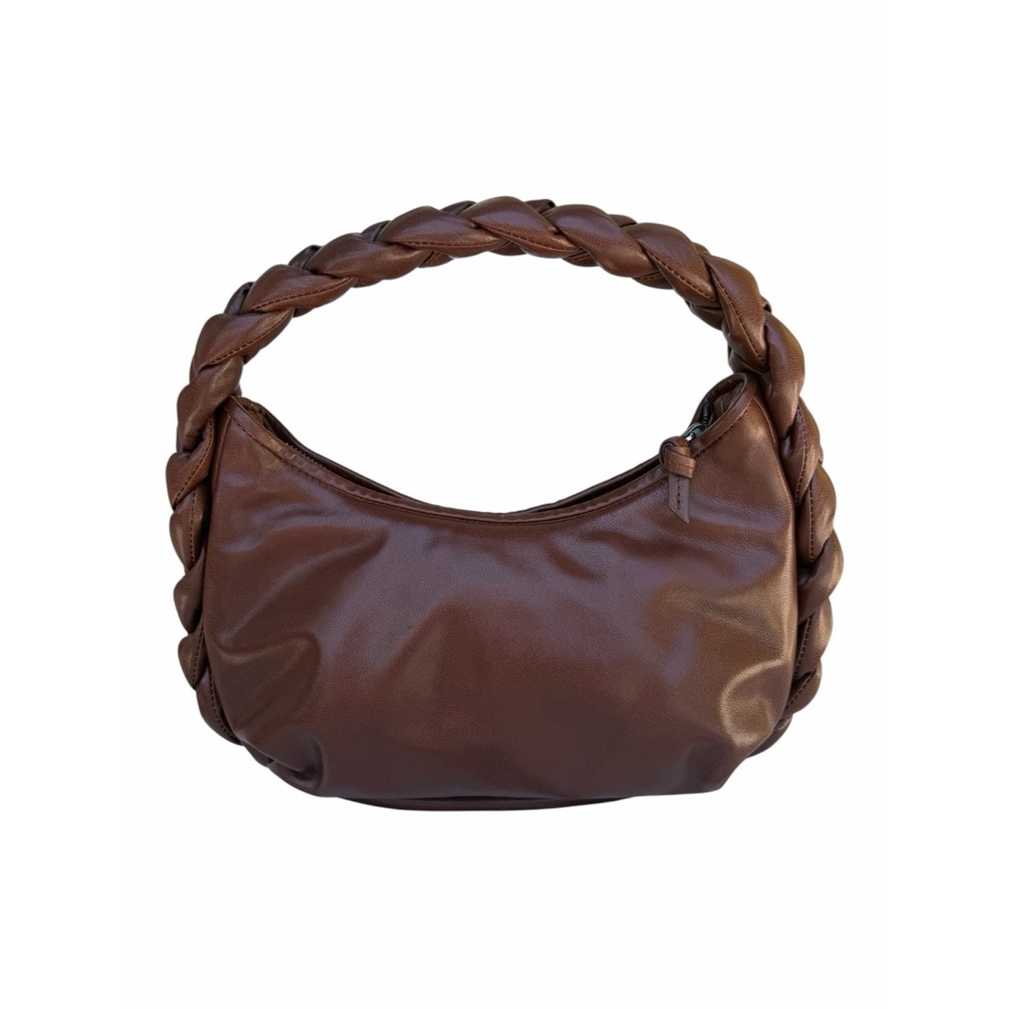 HEREU Espiga Braided Leather Hobo Shoulder Bag Chocolate Brown NEW w/Dust Bag