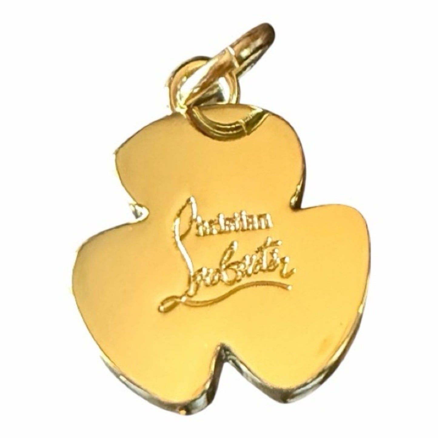 Christian Louboutin Clover Charm in Gold and Green NIB
