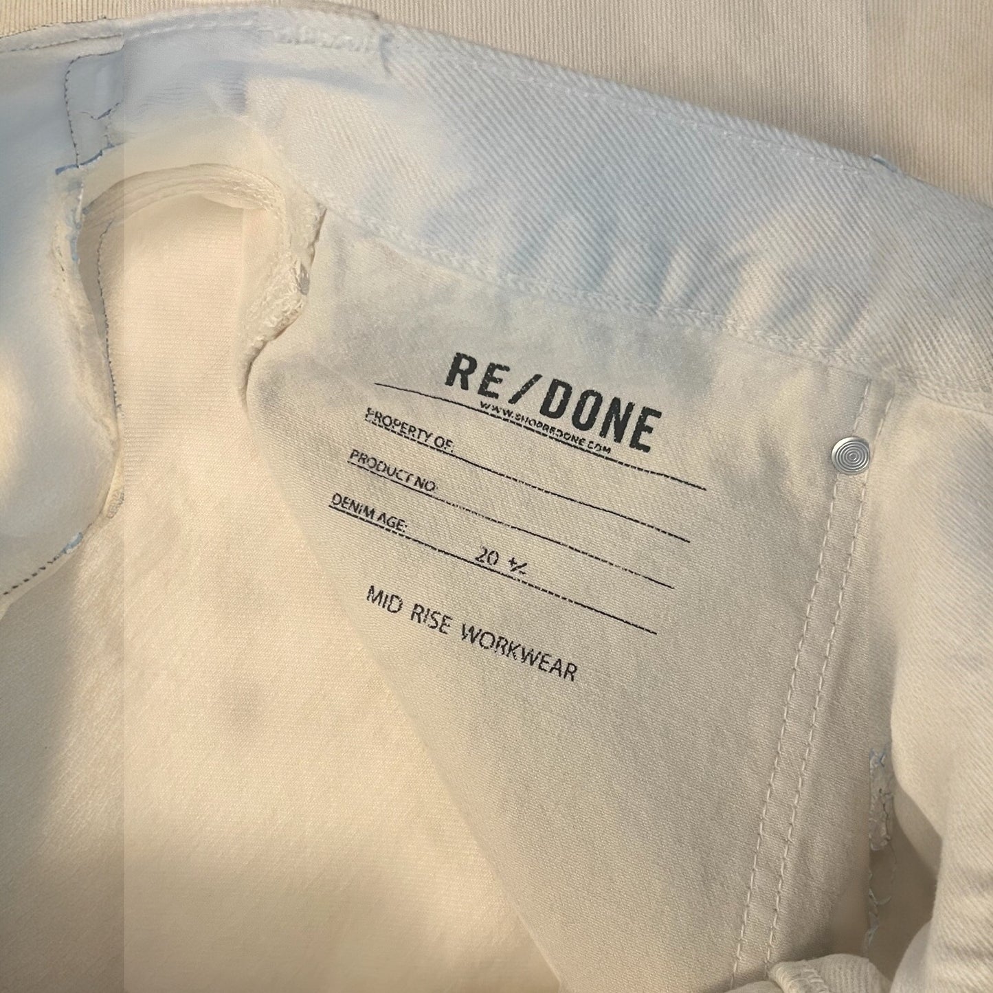 RE/DONE MID RISE WORKWEAR SIZE 31- inseam 32”