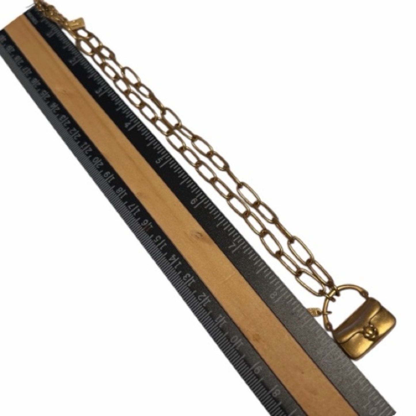 Coach Gold Tone Chain Necklace w/ Handbag Charm & Extender – NWT