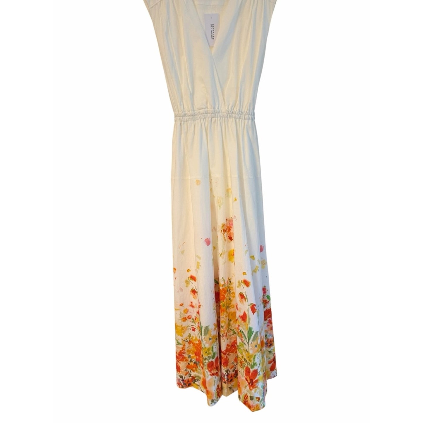 Derek Lam 10 Crosby NWT White Papaya Multi Floral Cotton Maxi Dress Size 8