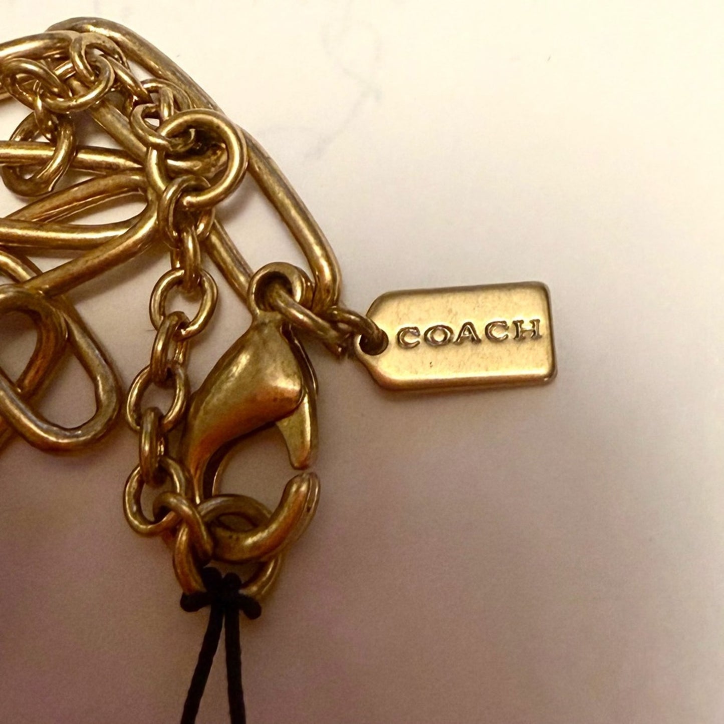 Coach Gold Tone Chain Necklace w/ Handbag Charm & Extender – NWT