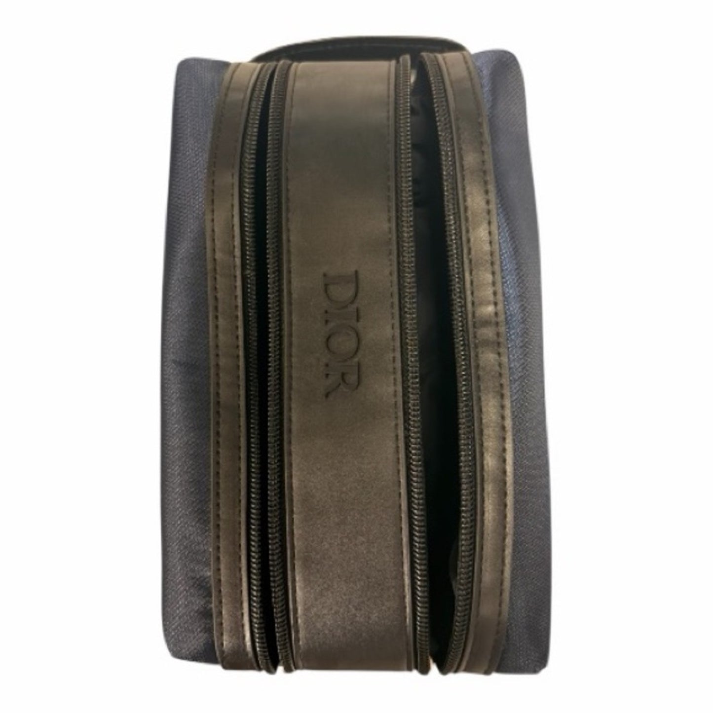 Dior Men’s Toiletry Bag Navy Canvas Faux Leather Insulated Dopp Kit NIB