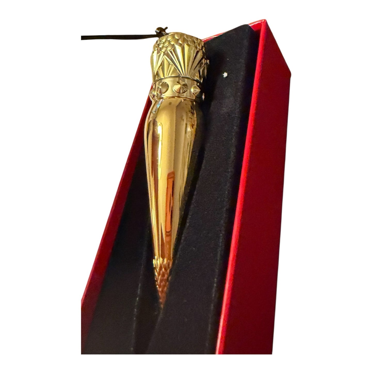 Copied - Christian Louboutin Rouge Lipstick “Silky Satin 001” In The Refillable Collector Gold Case NIB
