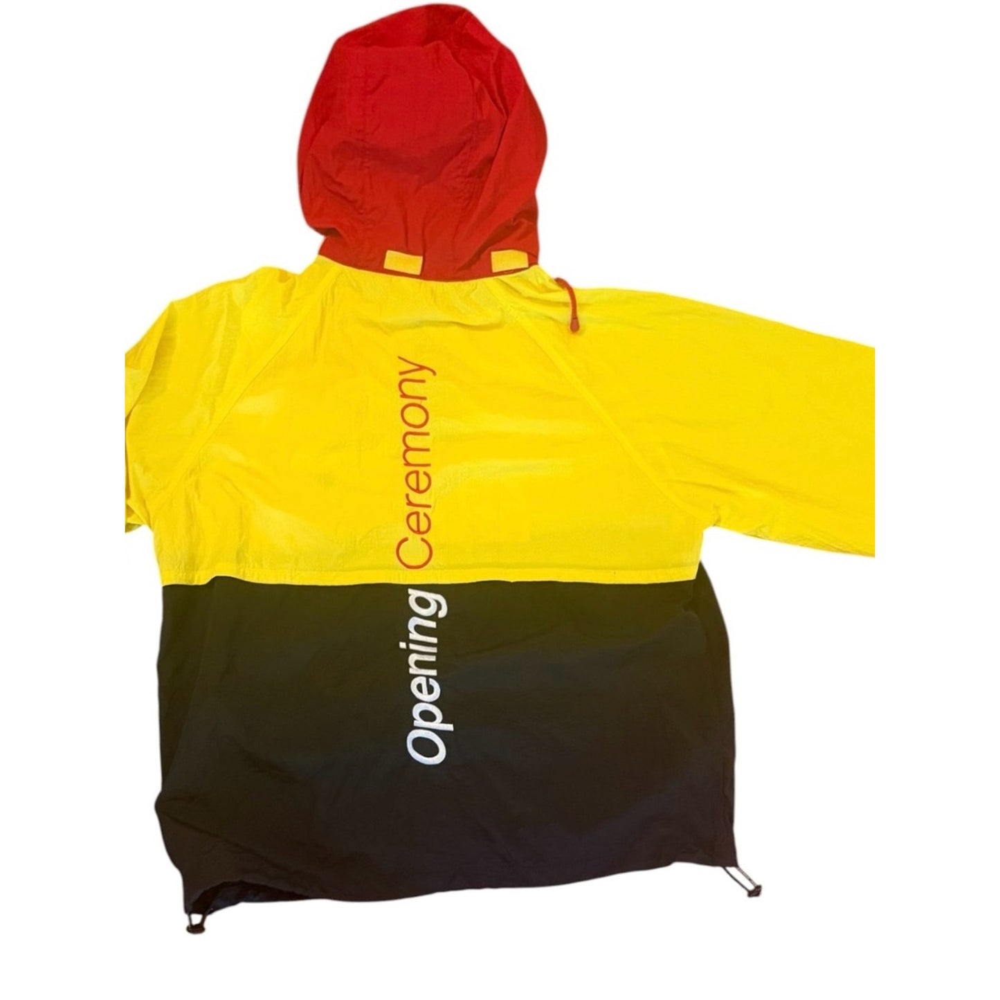 Opening Ceremony NWT Hooded Colorblock Windbreaker Jacket Yellow Black Red Small