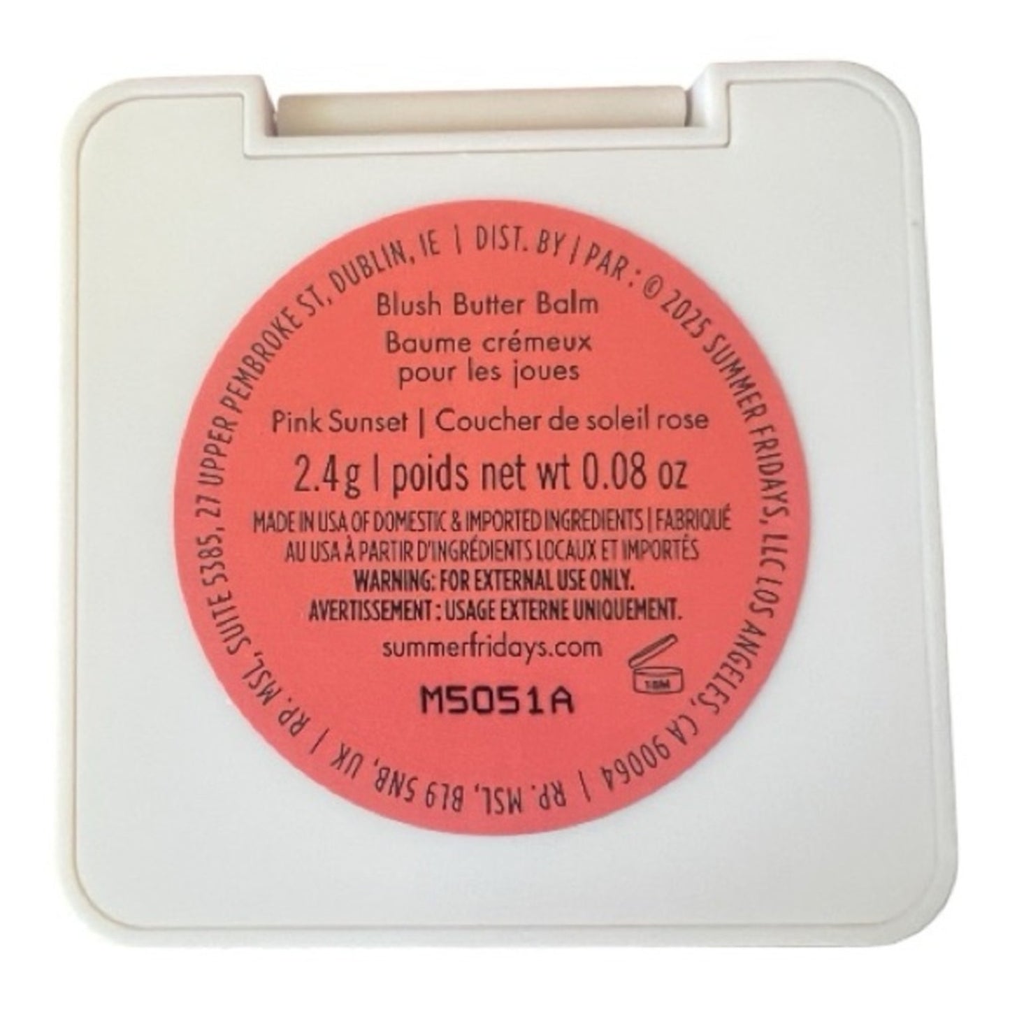 Summer Fridays Blush Butter Balm - “Pink Sunset” NIB Full Size 0.08 oz.