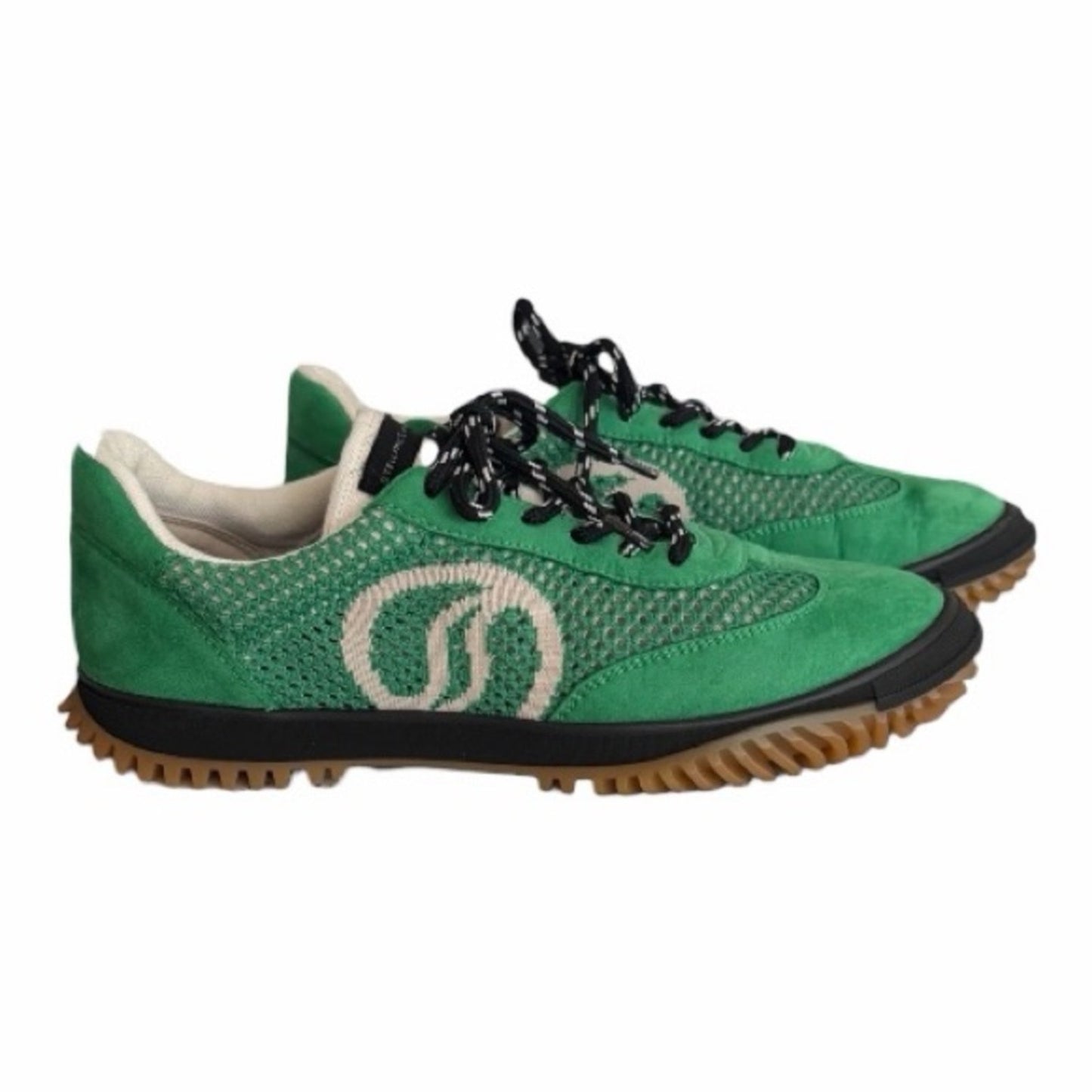 Stella McCartney S-Wave Sport Kneet Mesh Sneakers Fern Green 38 NIB