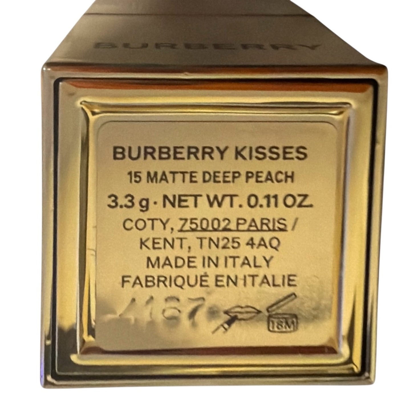 Burberry Kisses Matte Lipstick 15 Deep Peach NIB Luxury Designer Makeup NEW