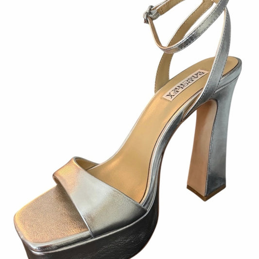 Badgley Mischka Caia Platform Heels 8.5 Silver Metallic NIB - Prom Wedding