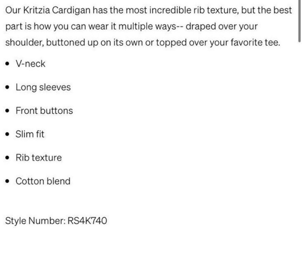 Splendid ivory V-neck cardigan sweater in size large.