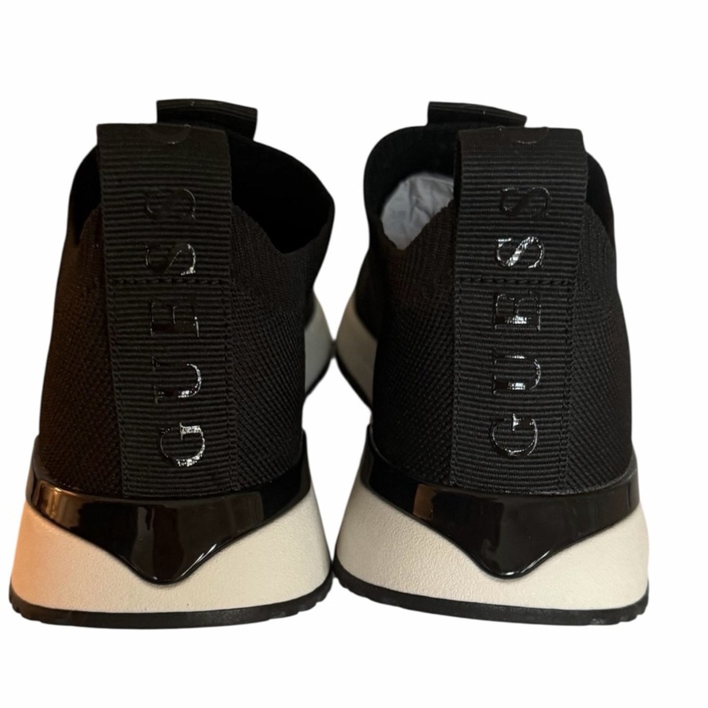 GUESS Knit Slip On Sneakers Black Sock Style Athletic Shoes Size 6