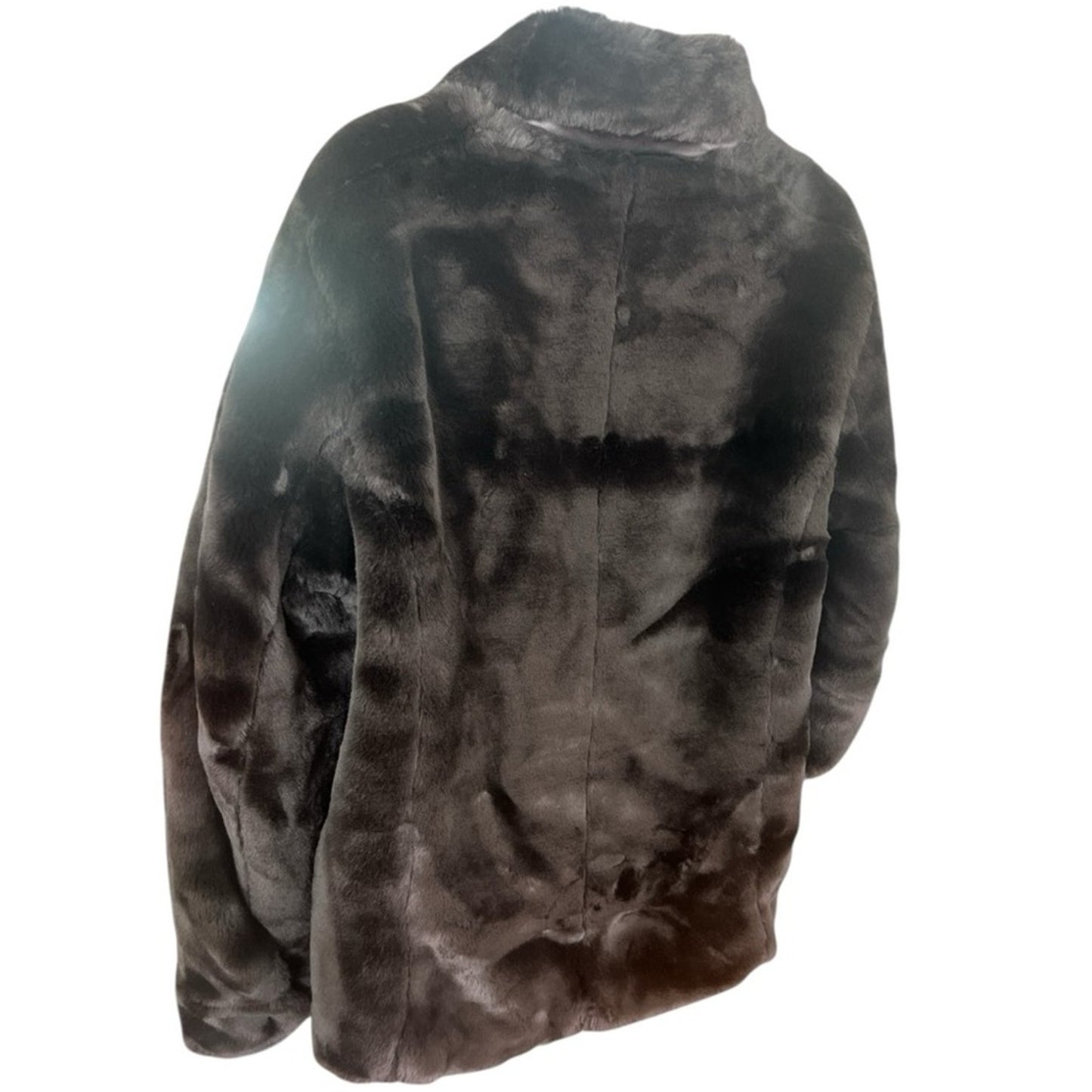Vintage Faux Fur Jacket Choc Brown L