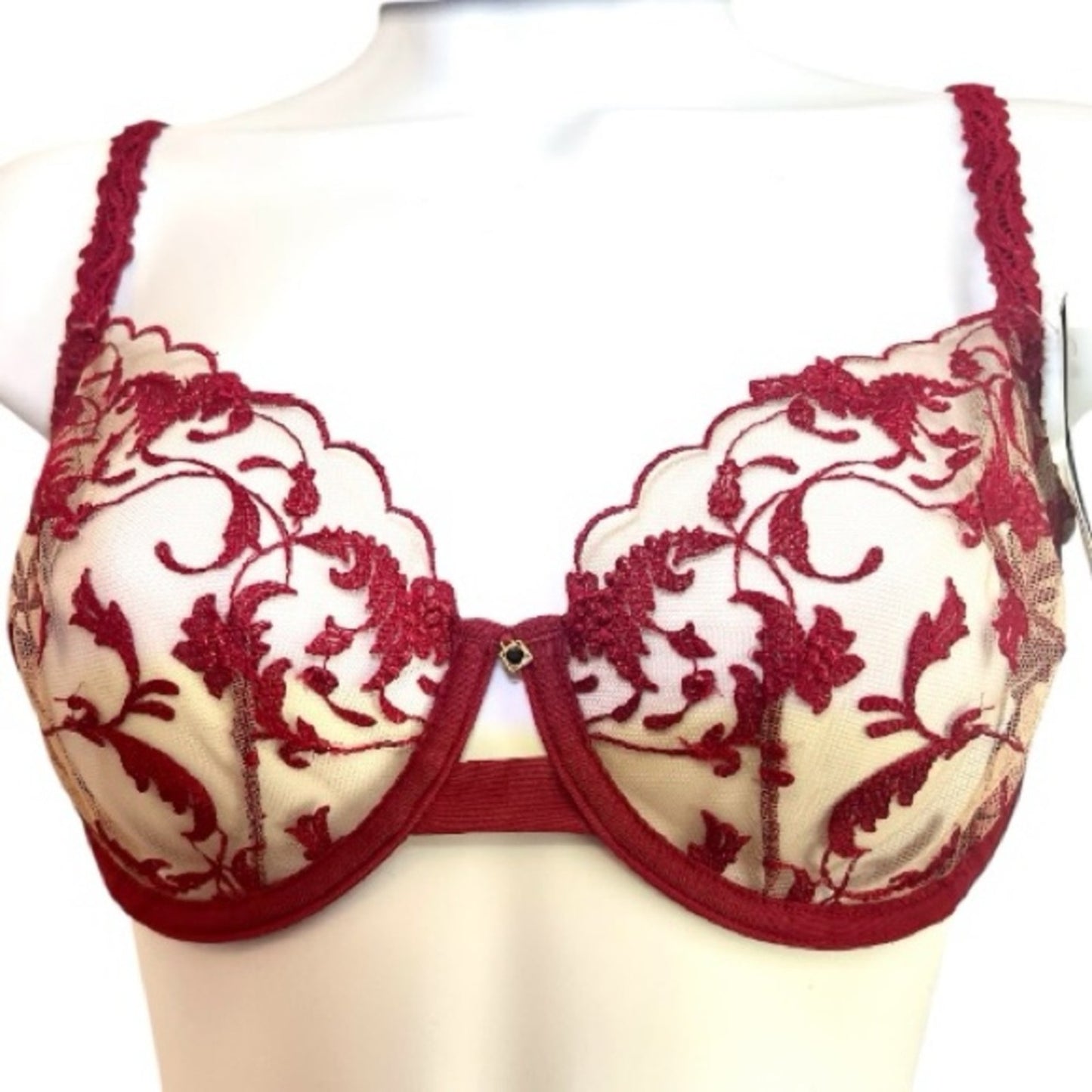Warcoal Elegant Red Lace Underwire Bra 32D NWT