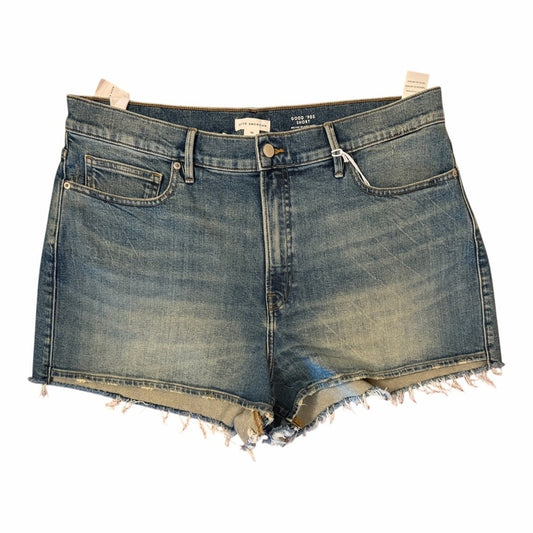 Good American Good 90s Shorts Size 16 High Rise Retro Distressed Denim Cutoffs