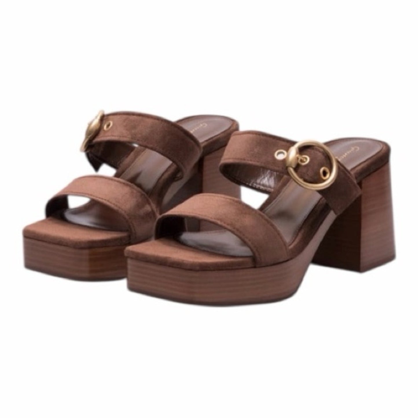 Gianvito Rossi Brown Suede Boho 70’s Style Platform Sandals | NEW | 36.5