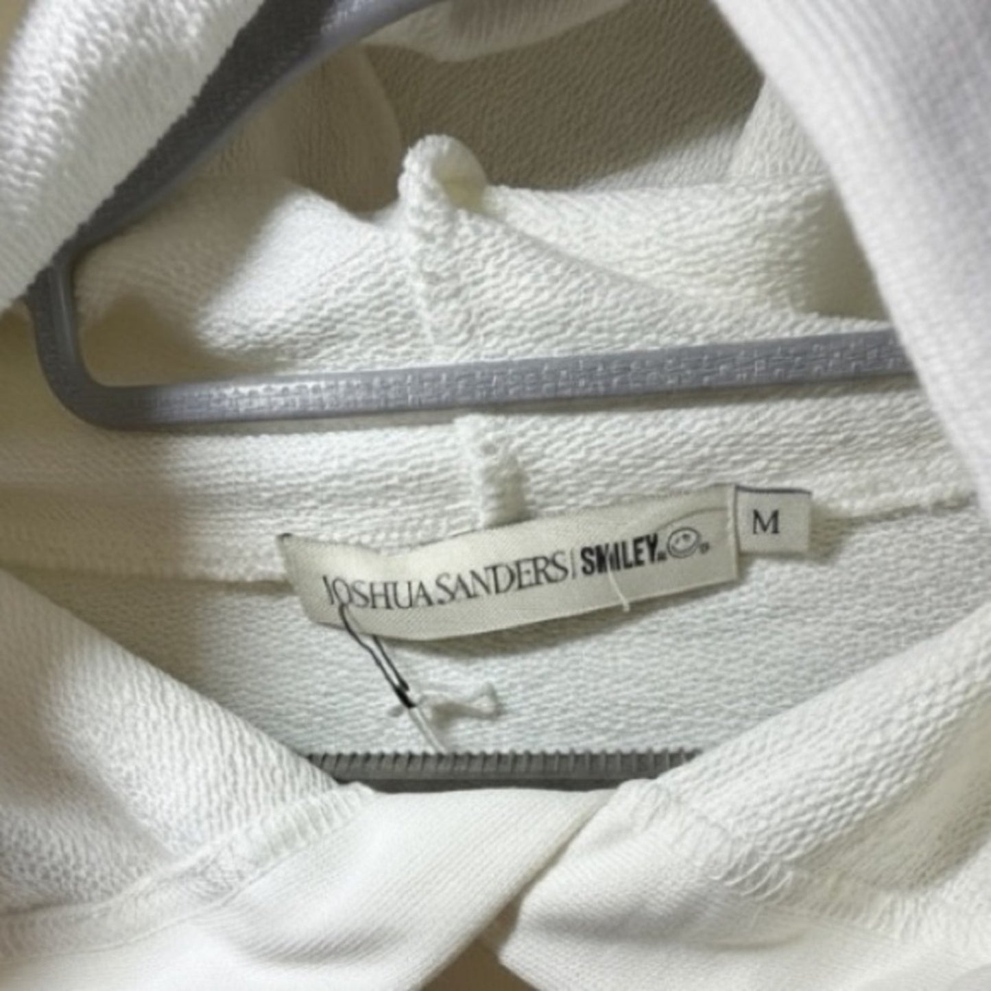 Joshua Sanders White Hoodie with Pink Smiley Face