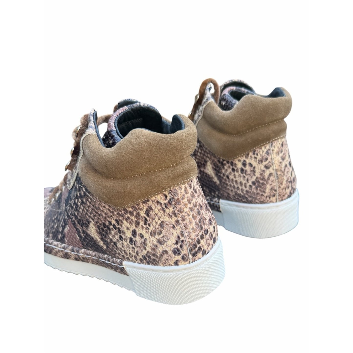 Cecelia NY Silow Snake Print High Top Y2K vibe Sneakers Velvet Laces NIB Size 8