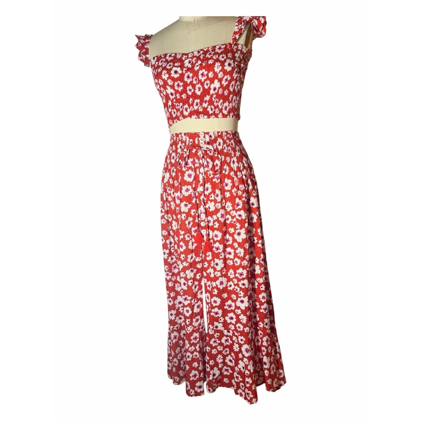 Tiare Hawaii NWT Floral Two Piece Resort Dress Set Medium One Size Fits S/M/L