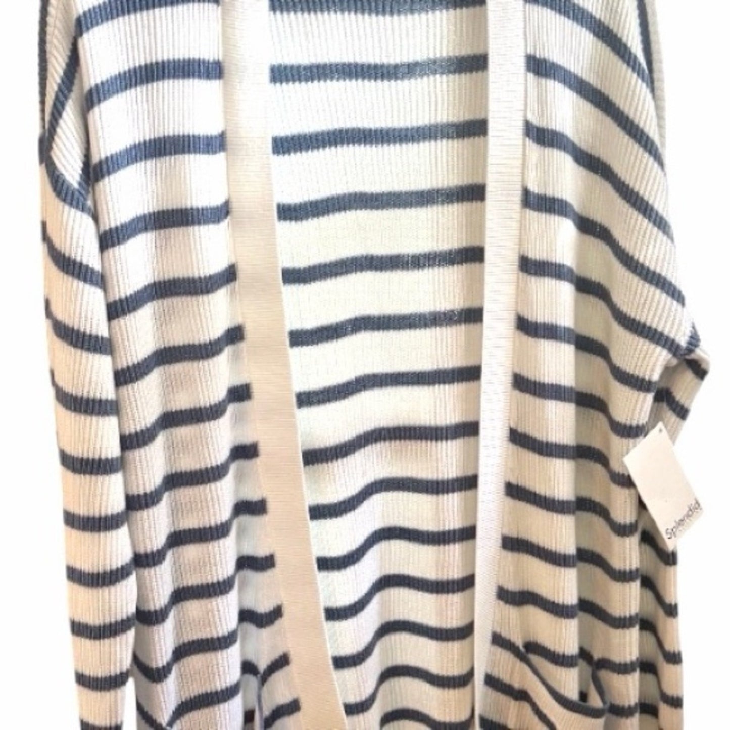 Splendid Collections Luna Striped Cardigan Long Sleeve Blue /White Size L
