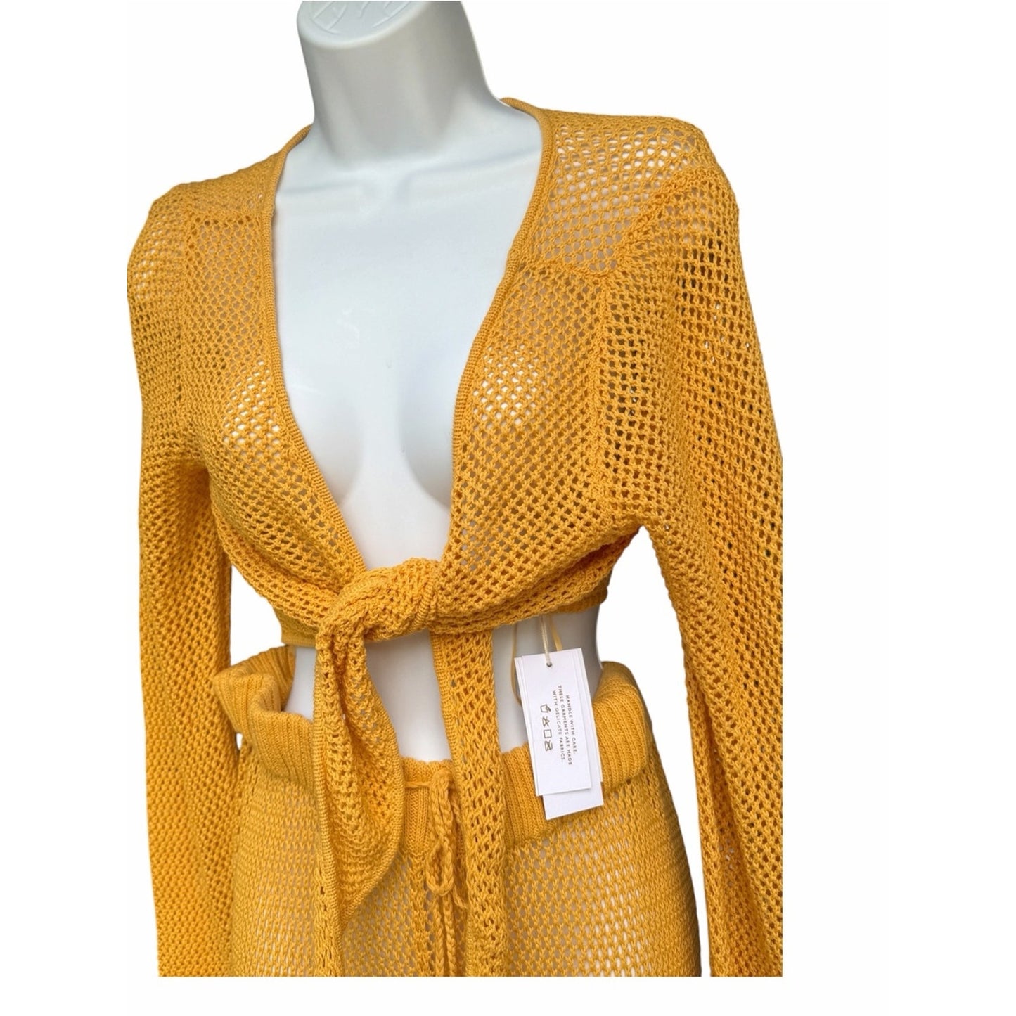 L*Space Los Cabos Tie Front Knit Cover-Up Top Medium NWT Cotton Beach Sweater