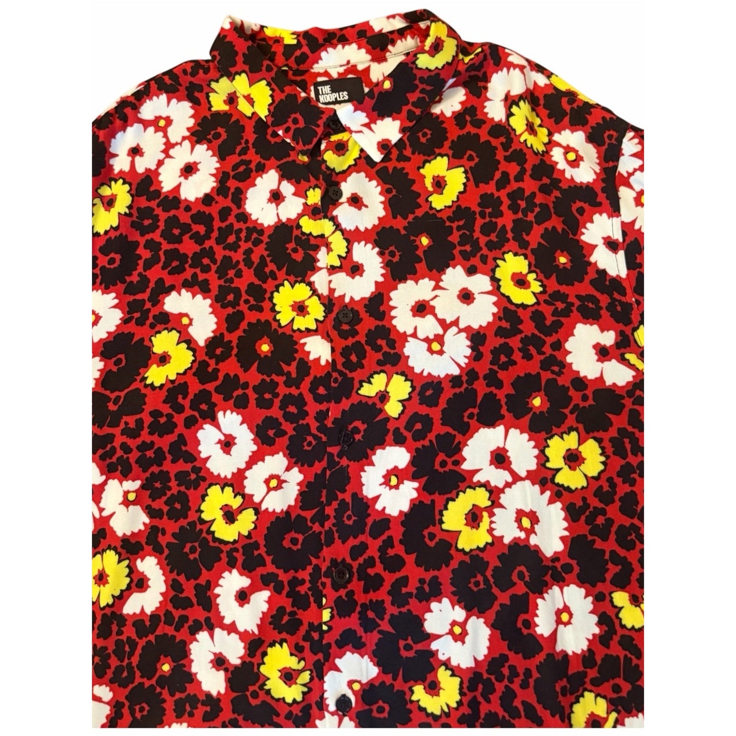 The Kooples Men’s M Animal Print Floral Button Down Shirt Slim Fit Unisex NWT