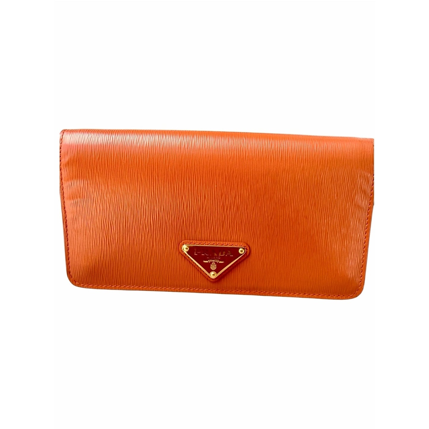 PRADA Vitello Move Papaya Wallet on Chain Crossbody Bag WOC w Dust Bag & Cards